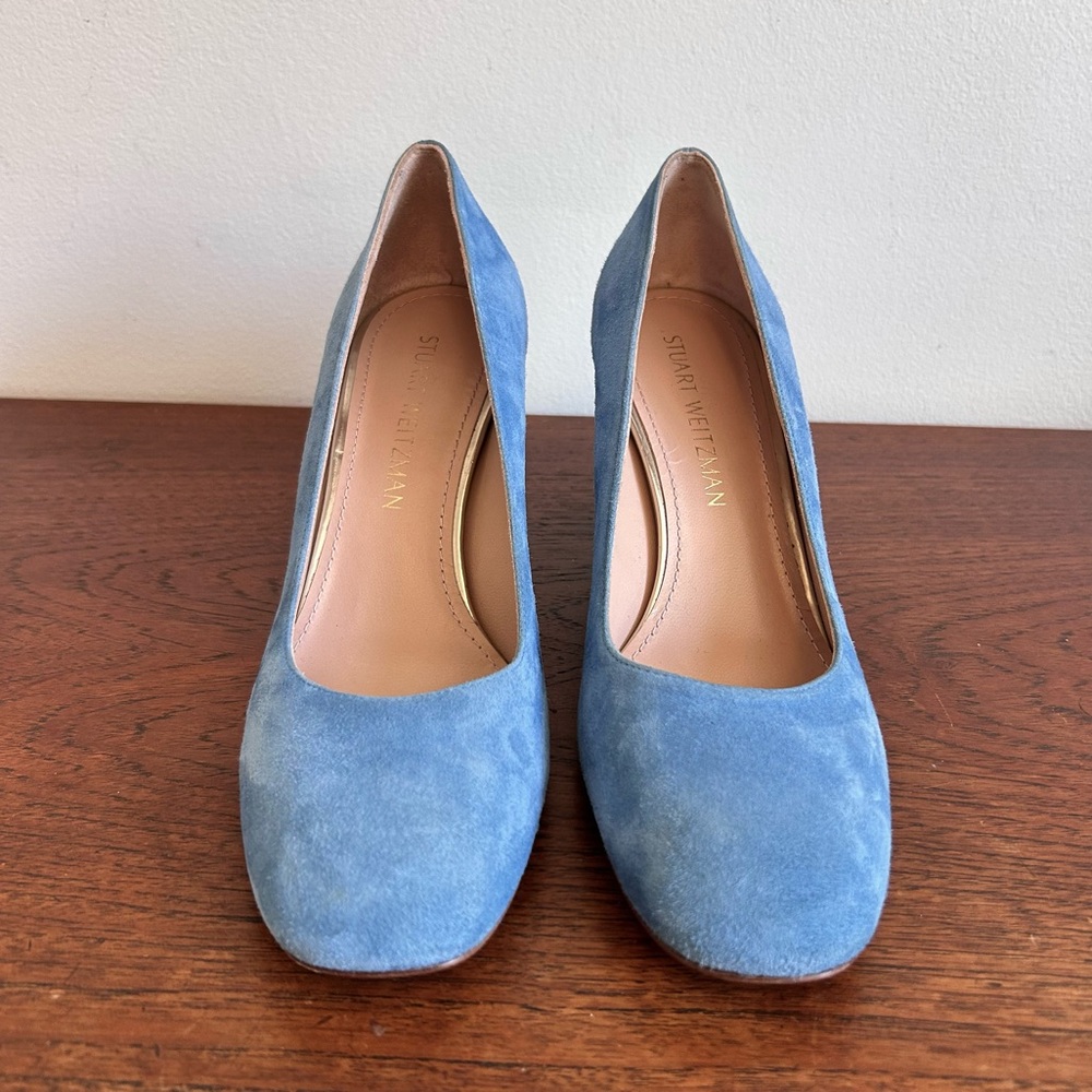 New Stuart Weitzman Suede Block Heel Shoes